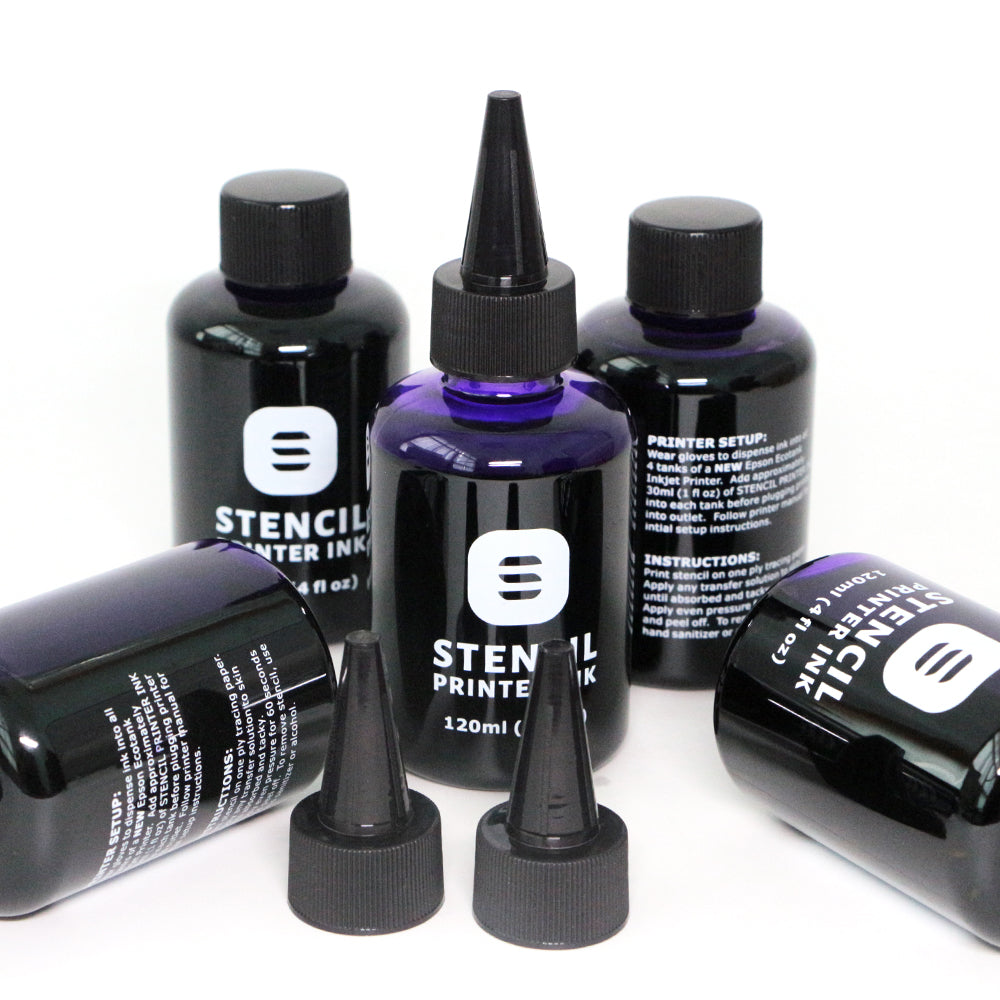 Tatlab Stencil Printer Ink — multiple bottles and tips